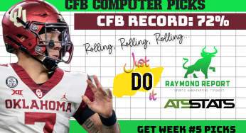 RAYMOND REPORT COLLEGE FOOTBALL COMPUTER PICKS HITTING 72% (SU)