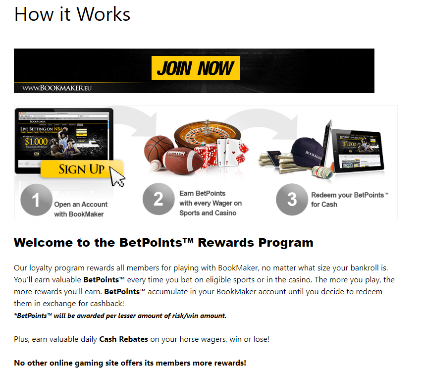 Bookmaker Rewards Program
