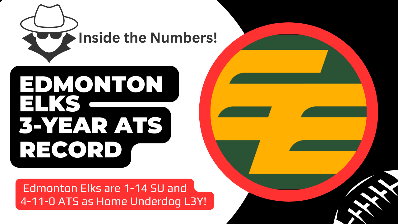 Edmonton Elks ATS record L3Y