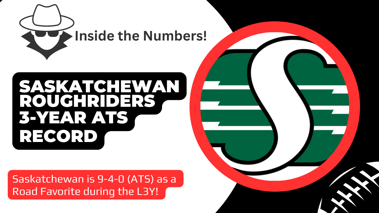 Saskatchewan Roughriders ats record L3Y