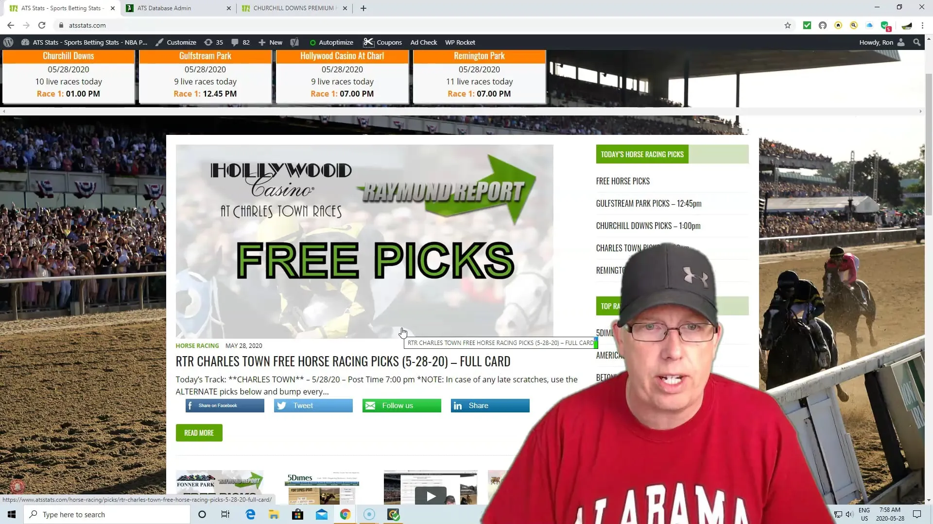 Churchill Downs Free Horse Racing Picks 5 28 20 Vimeo Thumbnail