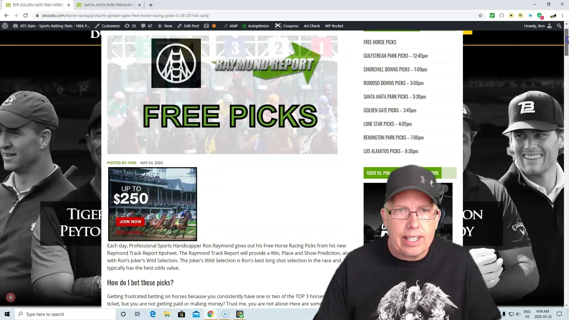 Santa Anita Park Free Horse Picks 5 24 20 Vimeo Thumbnail