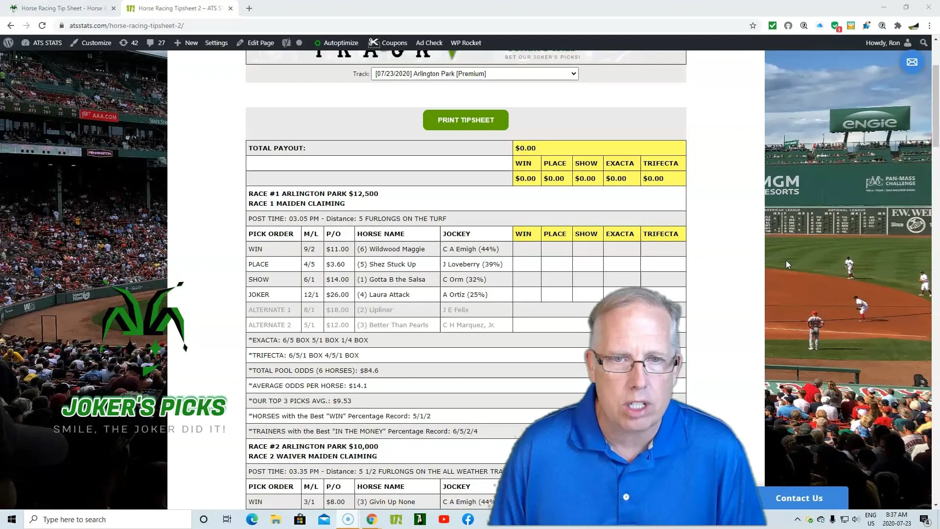 Arlington Park Free Horse Racing Picks 7 23 20 Jokers Picks Vimeo Thumbnail