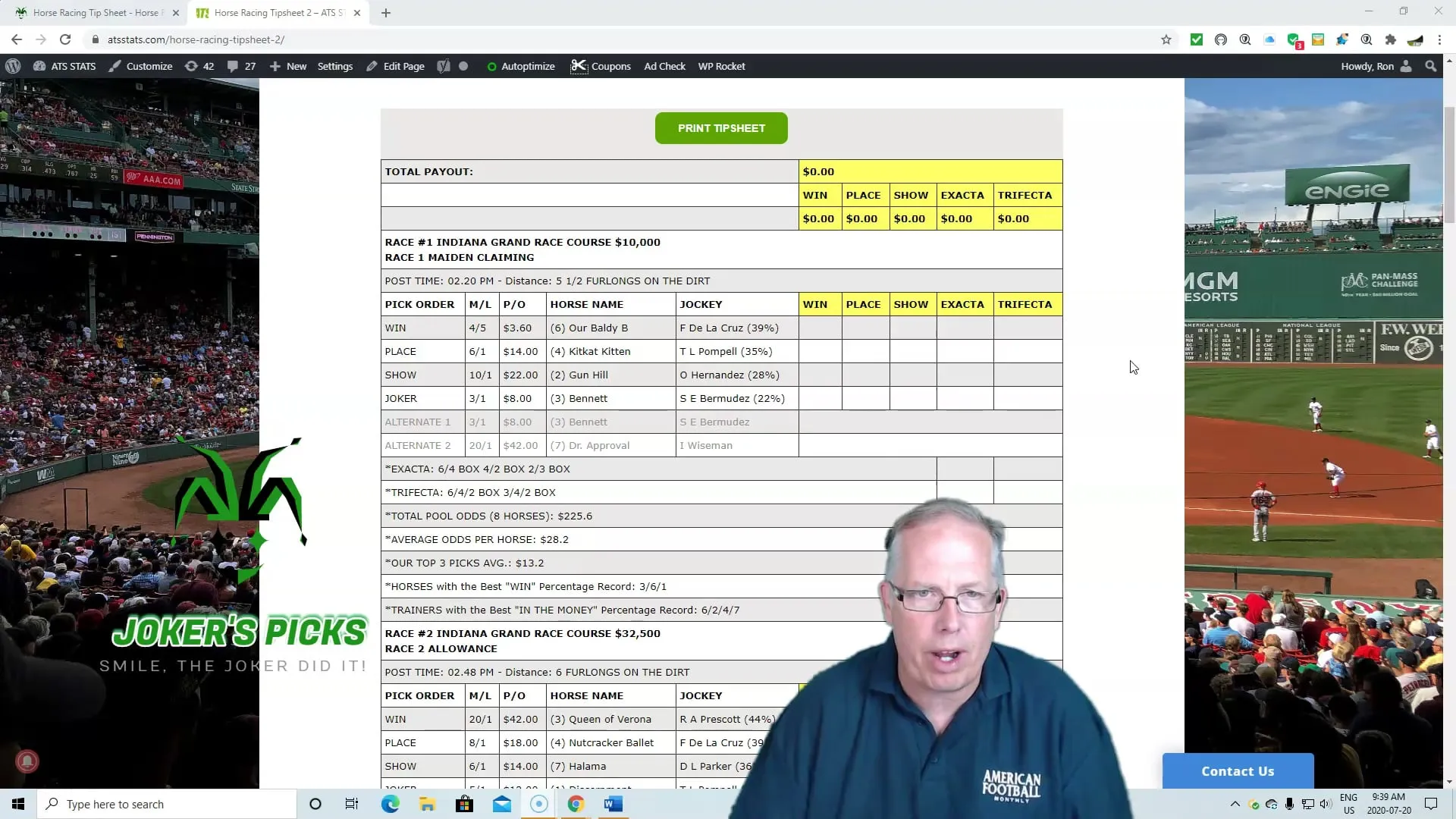 Indiana Grand Free Horse Racing Picks 7 20 20 Jokers Picks Vimeo Thumbnail